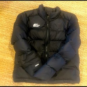 Girls black North Face jacket-14/16